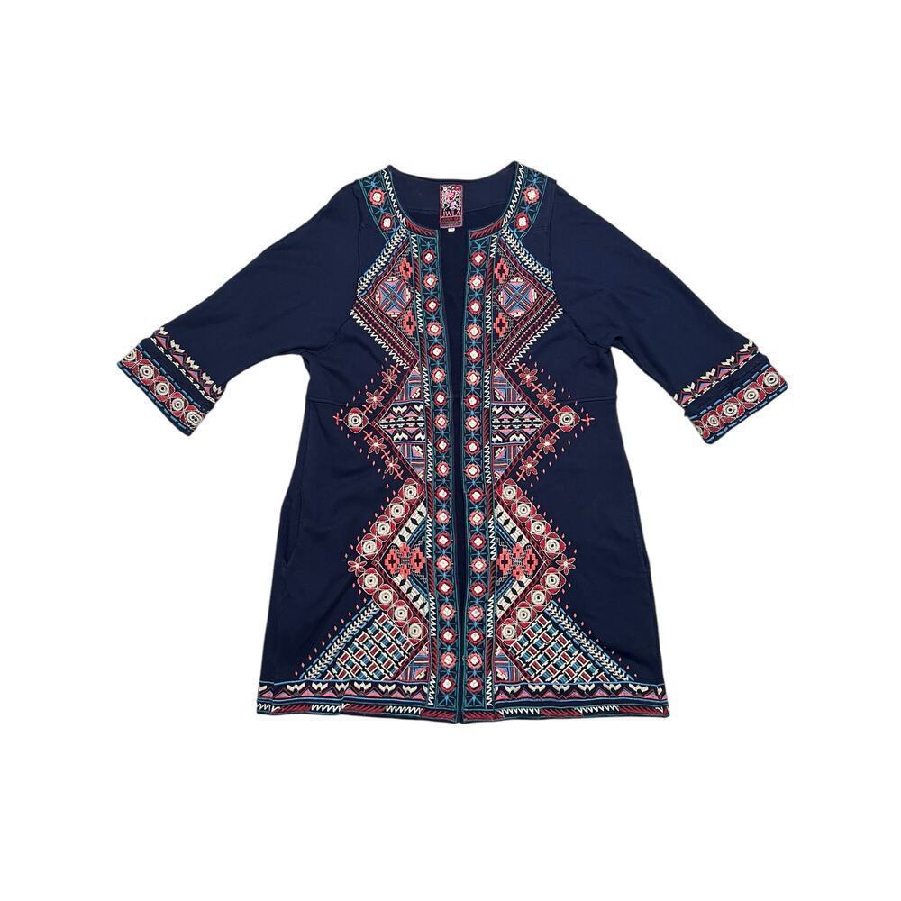 Johnny Was JWLA Women’s Lorne Raw Seam Embroidered Wrap Cardigan / Sweater - M - Picture 2 of 8